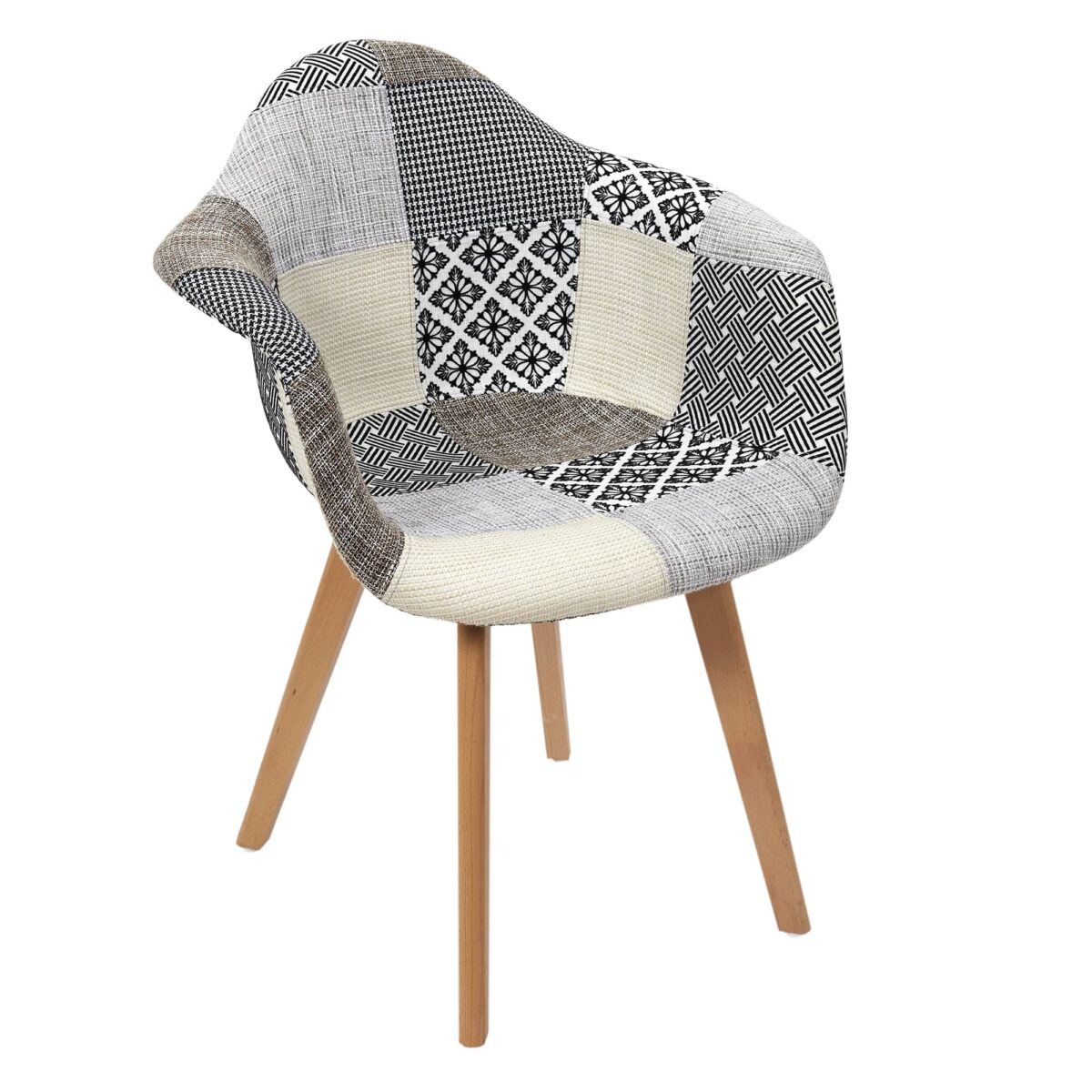 Fauteuil Patchwork maille - gris, blanc – Image 2