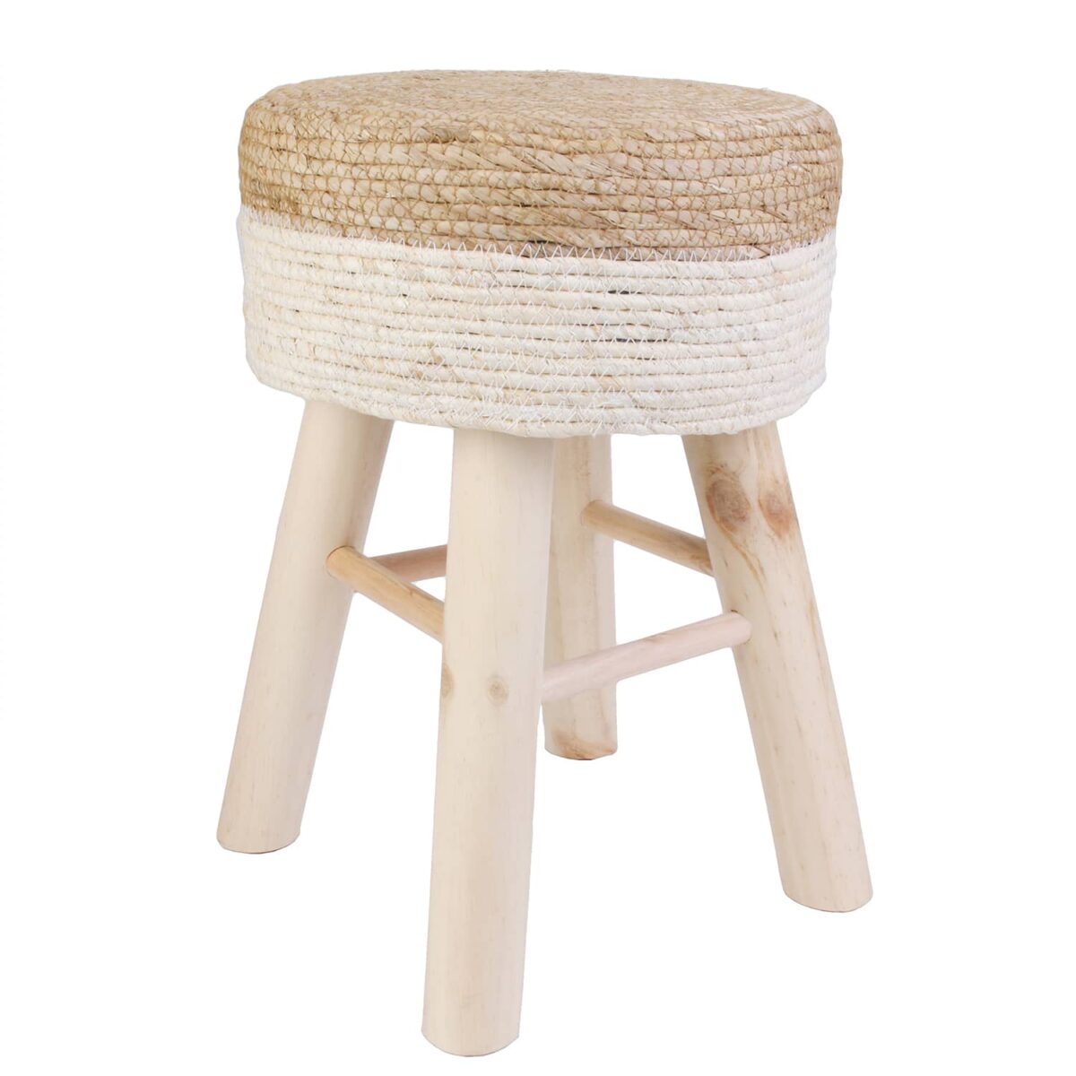 Tabouret tressé - beige, écru